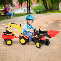 HOMCOM Pedal Powered Tractor Ride-On Car Moving Bucket Steering Wheel 3-6 Yrs