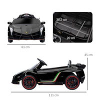 Lamborghini Veneno Licensed Electric Ride-on Car with Remote BLACK