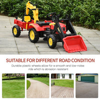 HOMCOM Pedal Powered Tractor Ride-On Car Moving Bucket Steering Wheel 3-6 Yrs