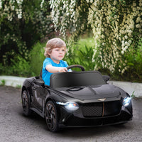 Bentley Bacalar Licensed 12V Kids Electric Ride on Car with Portable Battery Black