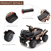 HOMCOM Kids Ride-on Four Wheeler ATV Car with Music for 18-36 months Black