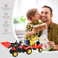 HOMCOM Pedal Powered Tractor Ride-On Car Moving Bucket Steering Wheel 3-6 Yrs