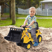 HOMCOM Ride-On Bulldozer Toddler Scooter Storage Cart Construction Truck
