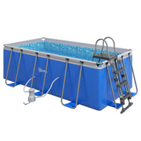 Outsunny Rectangle Above Ground Swimming Pool with Pump and Ladder 400x207x122cm