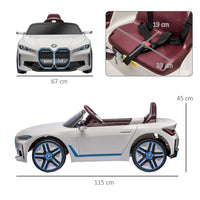 BMW i4 Licensed 12V Kids Electric Ride-On Car with Remote Control WHITE