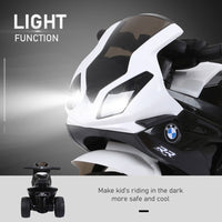 HOMCOM Electric Kids Ride on Motorcycle BMW Liscensed Headlights Music Black