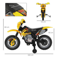 HOMCOM Electric Ride on Car Motorbike Kids Ride On Car Children Motorcycle Yellow