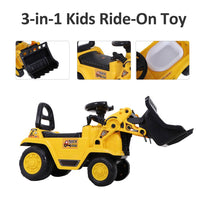 HOMCOM Ride-On Bulldozer Toddler Scooter Storage Cart Construction Truck