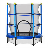 HOMCOM 5.2FT Kids Trampoline with Safety Enclosure Indoor Outdoor Blue