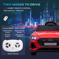 AUDI e-tron 12V Kids Electric Ride-On Car with Remote Control Lights Music RED