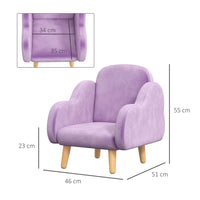 ZONEKIZ Cloud-Shaped Toddler Armchair Kids Mini Chair for Playroom Bedroom Purple