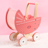 SOKA Doll World Pram Push Along Toy Walker Princess Pretend Play Pushchair 3+ Years