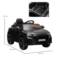 Audi RS Q8 6V Kids Electric Ride On Car Toy with Remote USB MP3 Bluetooth BLACK