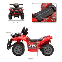 HOMCOM 6V Kids Electric Ride on Car Toddler Quad Bike ATV for 18-36 months RED