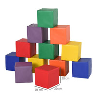 HOMCOM 12 Piece Kids Soft Play Blocks Soft Foam Toy Building Stacking Block