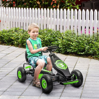 HOMCOM Children Pedal Go Kart with Adjustable Seat Rubber Wheels Brake GREEN