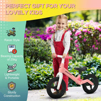 AIYAPLAY Baby Balance Bike Training Bike with Adjustable Seat and Handlebar Pink