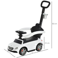 Mercedes Benz AMG C63 Licensed Ride-On Pushcar with Storage Handle Horn White