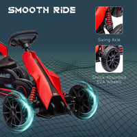 HOMCOM Children Pedal Go Kart with Adjustable Seat Handbrake RED