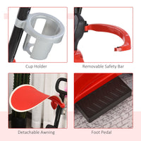HOMCOM 3 in 1 Ride on Push Car for Toddlers Stroller Sliding Car Toy 1-3 Years