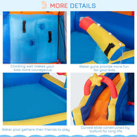 Outsunny 5 in 1 Kids Bouncy Castle Large Water Slide Water Gun with Air Blower