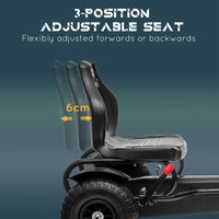 HOMCOM Children Pedal Go Kart with Adjustable Seat Inflatable Tyres BLACK