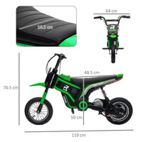 HOMCOM 24V Kids Electric Motorbike with Twist Grip Throttle Music Horn GREEN