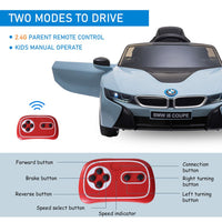 Licensed BMW I8 Coupe Kids Ride-On Car 6V with Remote Lights Horn Music
