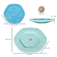 ZONEKIZ 2 in 1 Balance Board Kids Wobble Board with Ball Blue
