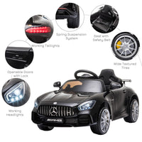 Mercedes Benz AMG GTR 12V Licensed Ride-On Car with Lights Music Remote 3-5 Yrs Black