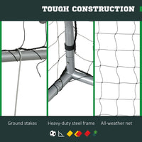 SPORTNOW 6ft x 2ft Football Soccer Goal Simple Set Up Football Training Net