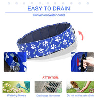 Pawhut Dog Swimming Pool Foldable Pet Bathing Shower Tub Padding Pool 80cm Small