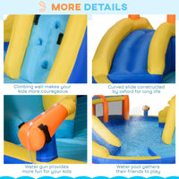 Outsunny 5 in 1 Kids Bouncy Castle Large Inflatable House Slide Water Gun