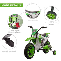 HOMCOM 12V Kids Electric Motorbike Ride-On Motorcycle Training Wheels GREEN