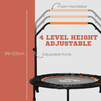 HOMCOM 40FT Foldable Mini Fitness Trampoline Rebounder Adjustable Foam Handle