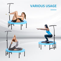 HOMCOM 40FT Kids Adult Mini Trampoline Rebounder Jumper with Handle Blue