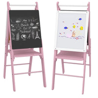 AIYAPLAY Art Easel for Kids Double-Sided Whiteboard Chalkboard with Paper Roll PINK