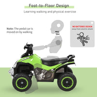 HOMCOM 4 Wheel Quad Toddler Ride on Car Foot-to-Floor Sliding Walking Car GREEN
