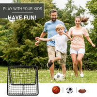 HOMCOM Adjustable Angle Rebounder Football Baseball Training Set All Weather Double Sided
