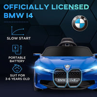 BMW i4 Licensed 12V Kids Electric Ride-On Car with Remote Control BLUE