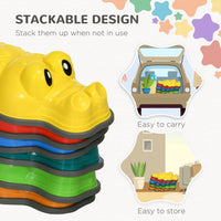 ZONEKIZ 6PCs Kids Kids Stepping Stones with Anti-Slip Edge Indoor and Outdoor