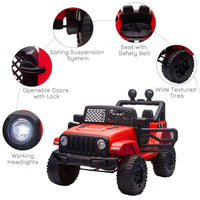 HOMCOM 12V Kids Electric Ride On Car Truck Off-road Toy with Remote Control Red