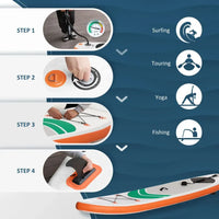 Outsunny 10Ft Inflatable Non-Slip Paddle Stand Up Board with Adjustable Paddle Carry Bag