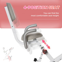 HOMCOM 2-In-1 Upright Exercise Bike 8-Level Adjustable with Pulse Sensor Pink