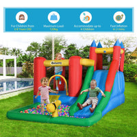 Outsunny Kids Bouncy Castle with Slide Water Pool Climbing Wall & Trampoline
