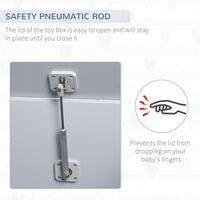 HOMCOM 40x60cm Kids Storage Box Toy Organiser for Child 3 Yrs+ Bedroom Grey