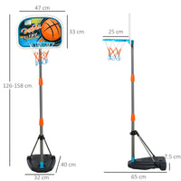 Ultimate Kids Basketball Set Hoop Ball Pump Adjustable Height Fillable Base 3-8 Yrs