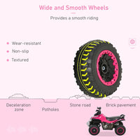 HOMCOM 4 Wheel Quad Toddler Ride on Car Foot-to-Floor Sliding Walking Car PINK