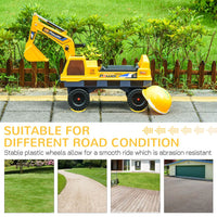 HOMCOM No Power Ride on Excavator Digger Music Light for 2-3 Years Old Yellow