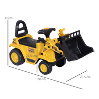 HOMCOM Ride-On Bulldozer Toddler Scooter Storage Cart Construction Truck